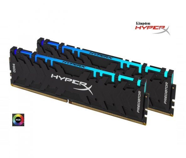 Kingston HyperX Predator RGB 32GB (2x16) 3200MHz DDR4 HX432C16PB3AK2/32 Gaming Bellek