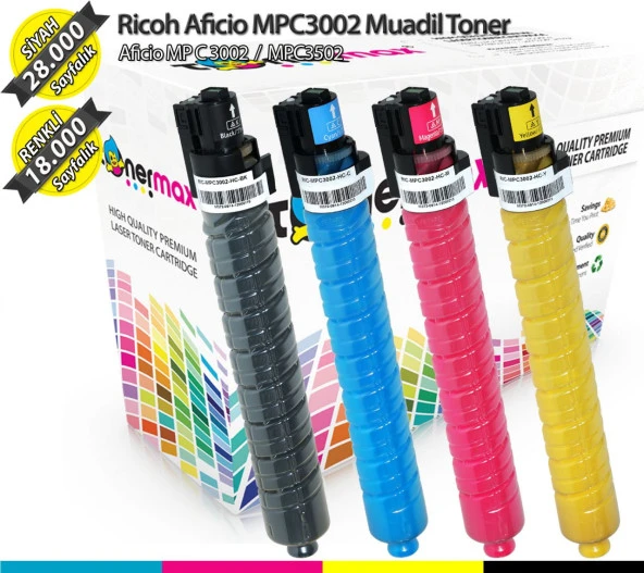 Lanier MPC3502 Muadil Toner Set