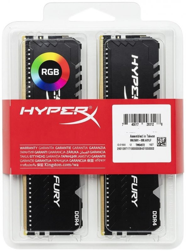 Kingston HyperX Fury RGB 16GB (2x8) 3000MHz DDR4 HX430C15FB3AK2/16 Gaming Bellek - 2