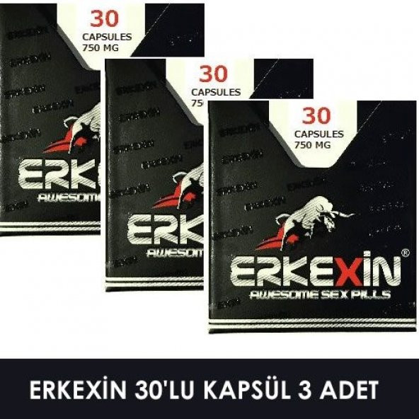 Erkexin Kapsül 30lu 3 Adet uygun fiyat