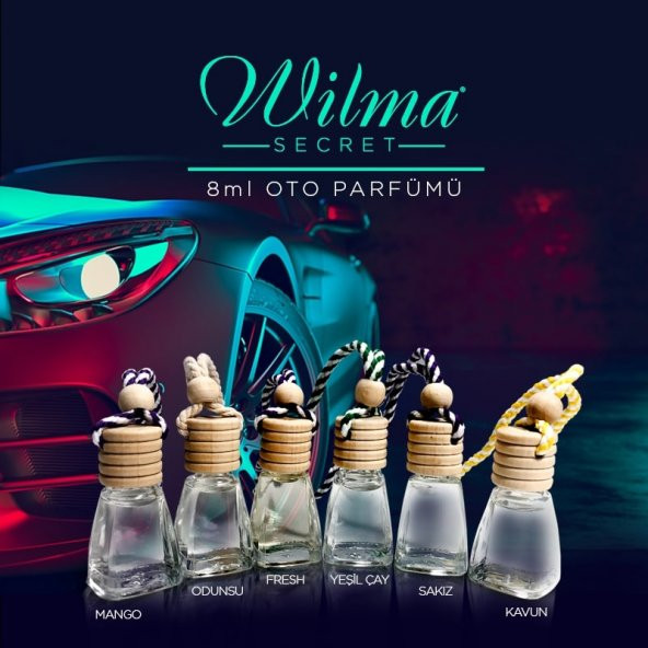 Wilma Secret 8 ml Askılı Oto Parfümü Mango-Fresh-Kavun - 3 Adet - 2
