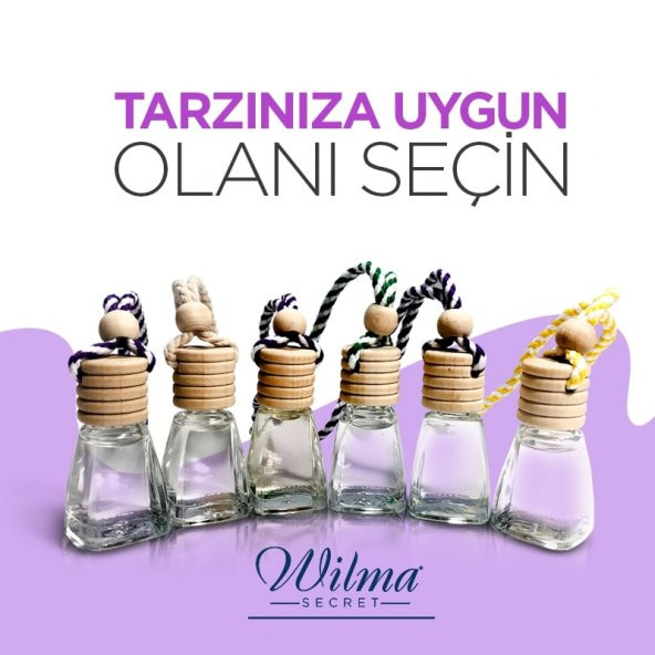 Wilma Secret 8 ml Askılı Oto Parfümü Mango-Fresh-Kavun - 3 Adet - 6