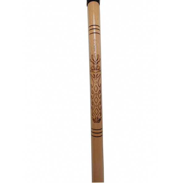 AHŞAP BASTON ASA DESENLİ SİYAH SAPLI 90CM - 3