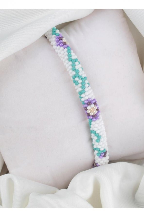 Zariass Miyuki Bileklik Sarmal Beyaz Lila