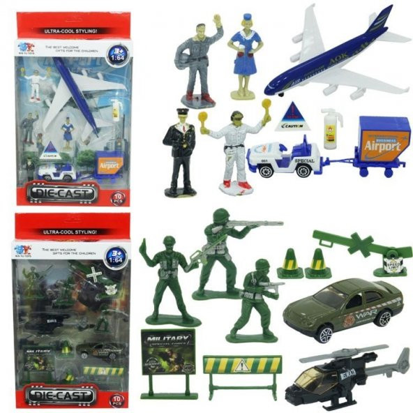 1:64 10lu Aksesuarlı Metal Araç Setleri - 3