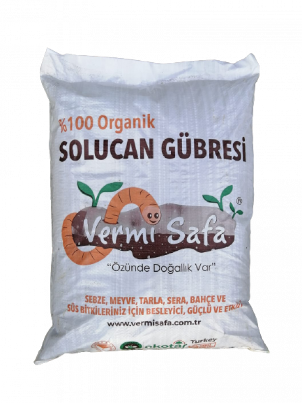 Vermisafa %100 Organik Katı Solucan Gübresi 20 Kg