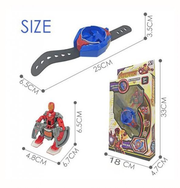 SB803 Spiderman Savaş Başlatıcı Fırlatıcı Saat Oyuncak - 8