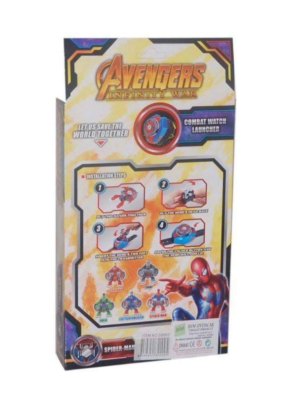 SB803 Spiderman Savaş Başlatıcı Fırlatıcı Saat Oyuncak - 9