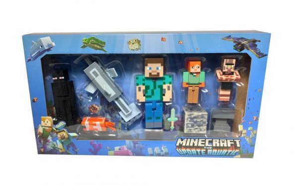 JL19007-2 Minecraft  Update Aquatic Aksiyon Figür Oyuncak Seti - 3