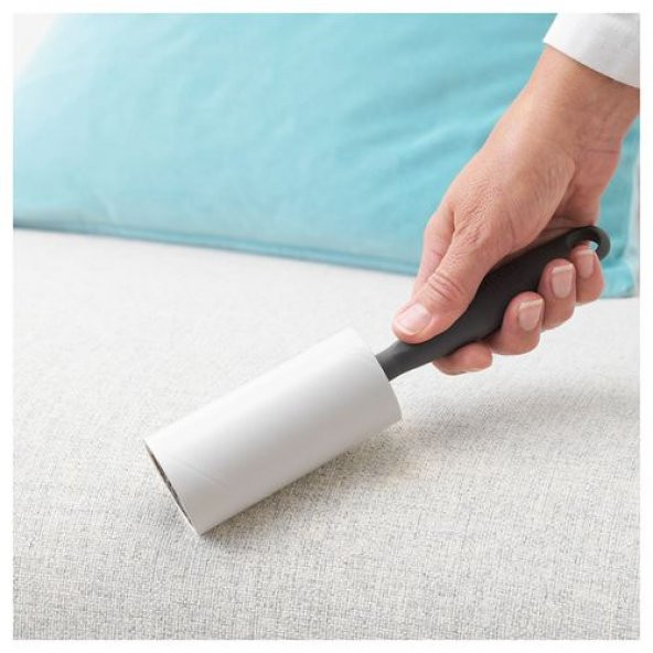 IKEA BASTIS EV GİYSİ OTOMOBİL KEDİ KÖPEK TÜY TOZ İPLİK TOPLAYICI RULO + 8 YEDEK KARTUŞ - 3