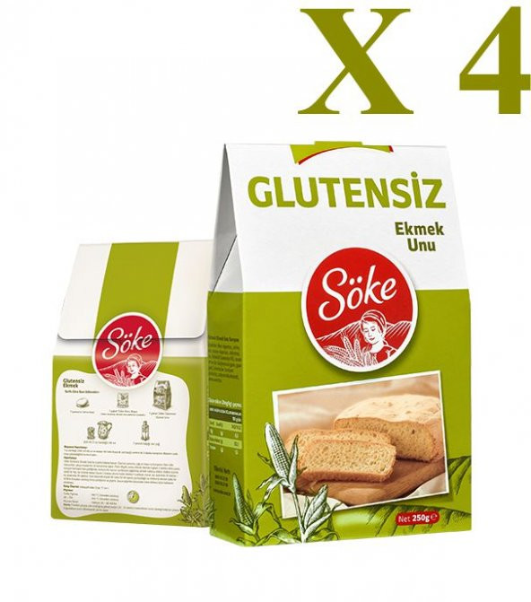 Söke Glutensiz Ekmek Unu 250 Gr - 4 Paket