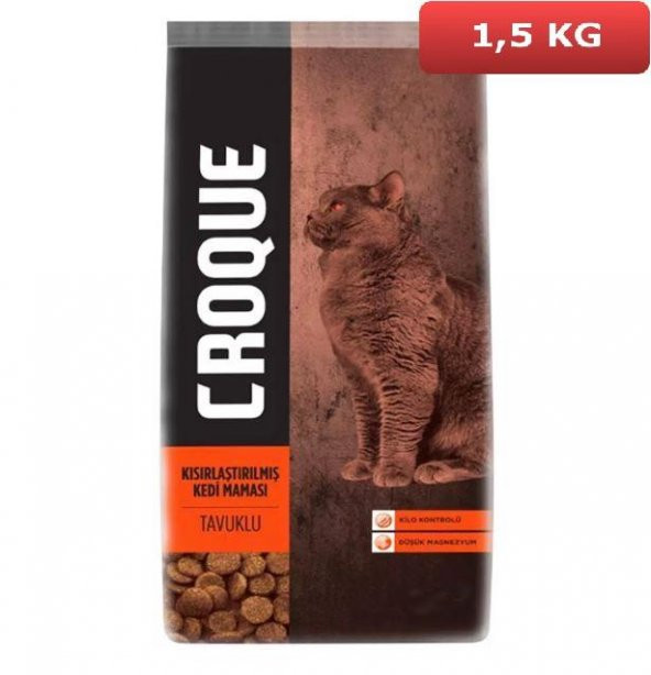 Croque Sterilised Tavuklu Kısırlaştırılmış Kedi Maması 1,5 Kg - 2
