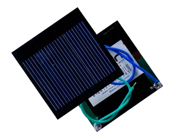 Küçük Mini Güneş Paneli 4cmx4cm 3 Volt 0,1Amper + ve - Uç Kablolu - 2