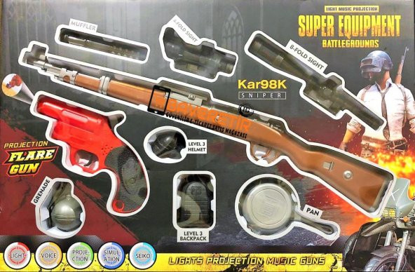 Pubg Flare Oyuncak Seti 10 Parça - Kar98 Sniper