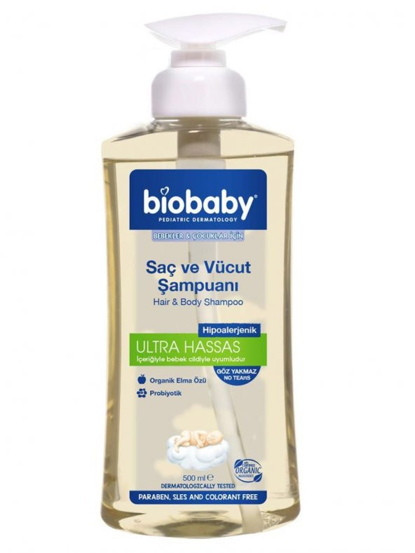 Biobaby Saç ve Vücut Bebek Şampuanı 500 ml Ultra Hassas