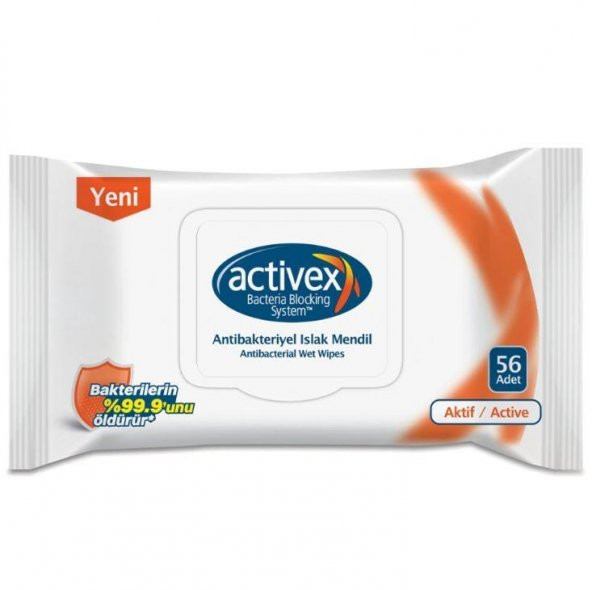 Activex Antibakteriyel Islak Mendil Aktif Kapak 56lı (EVYAP)