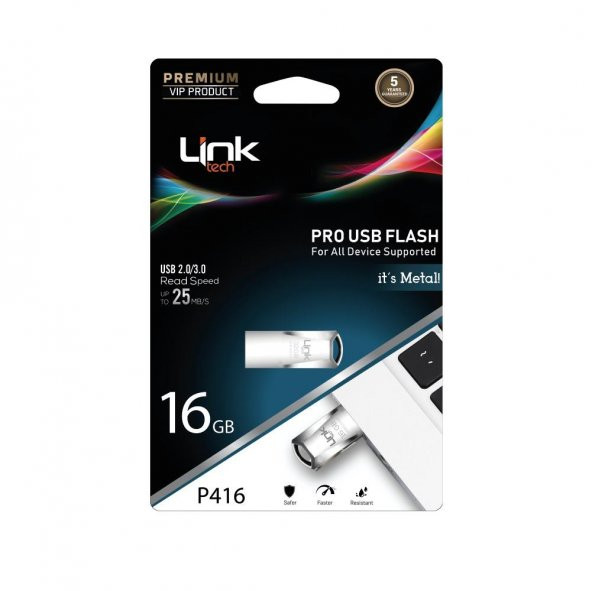 LinkTech 16GB P416 Metal USB2.0 Bellek Pro Premium 25Mb/s