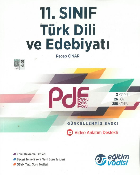 Eğitim Vadisi 11. Sınıf Türk Dili ve Edebiyatı Güncel PDF Planlı Ders Föyü