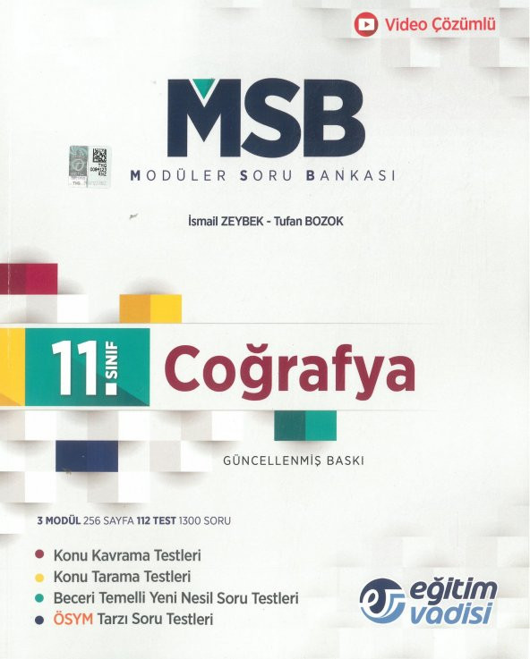 Eğitim Vadisi 11. Sınıf Coğrafya Modüler Soru Bankası