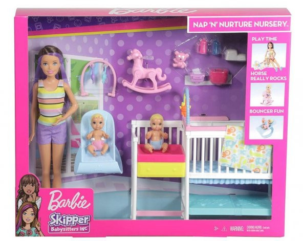 Barbie Bebek Bakıcısı Skipper Uyku Eğitiminde Oyun Seti GFL38 - 2