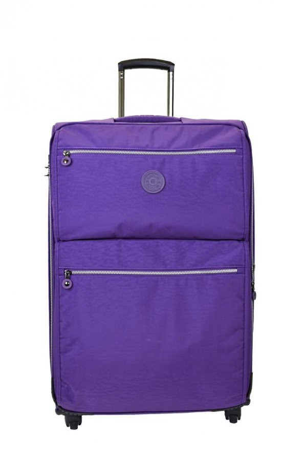 Büyük Boy Mçs Krinkıl Kumaş Valiz Mor V111 - 2