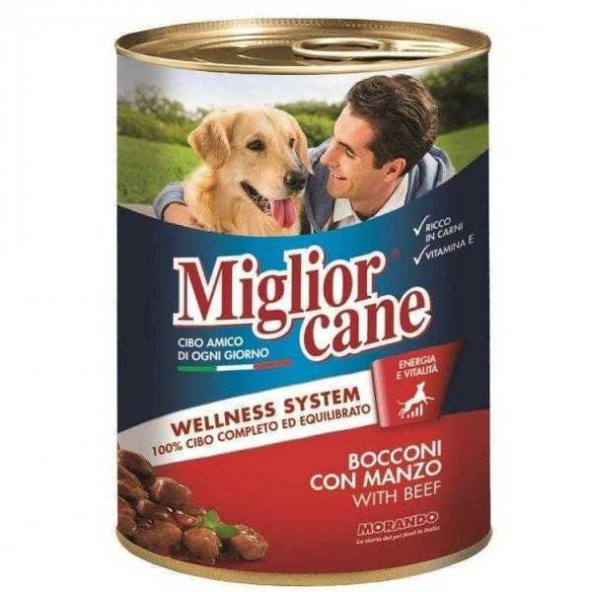 Miglior Cane Sığır Etli Biftekli Köpek Konserve Mama 405gr