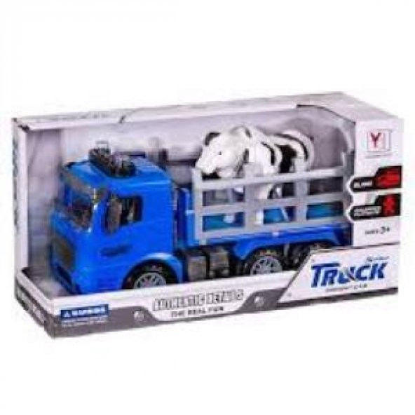 Canem Hayvan Taşıyan Pilli Işıklı Sesli Oyuncak Kamyon Mavi 98-621A - 3