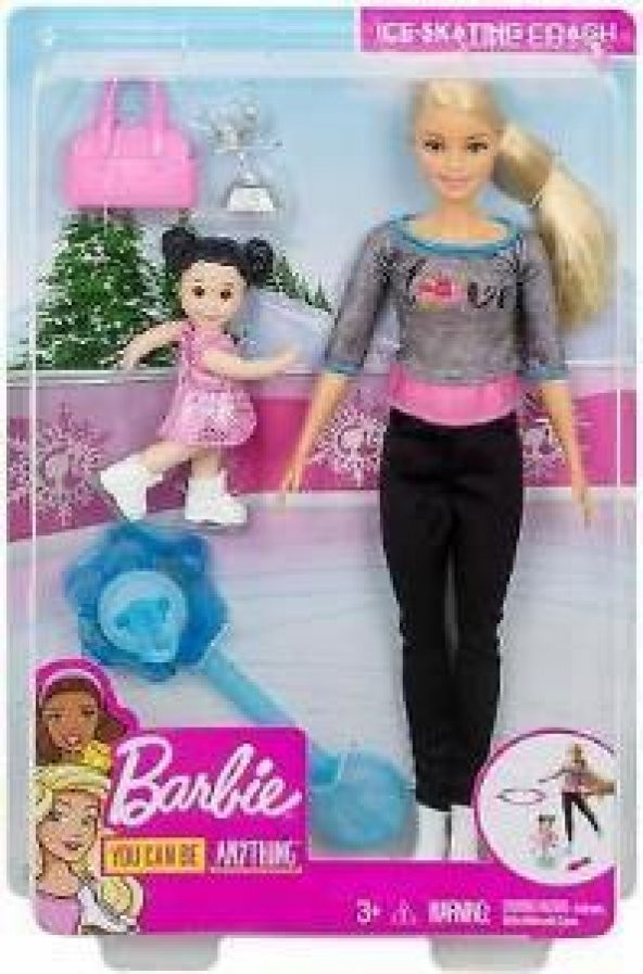 Barbie Spor Yapıyor Buz Pateni Antrenörü ve Bebek Oyun Seti FXP38 - 2