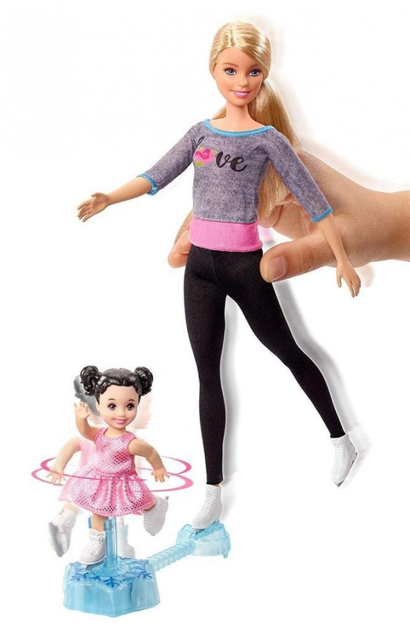 Barbie Spor Yapıyor Buz Pateni Antrenörü ve Bebek Oyun Seti FXP38 - 4