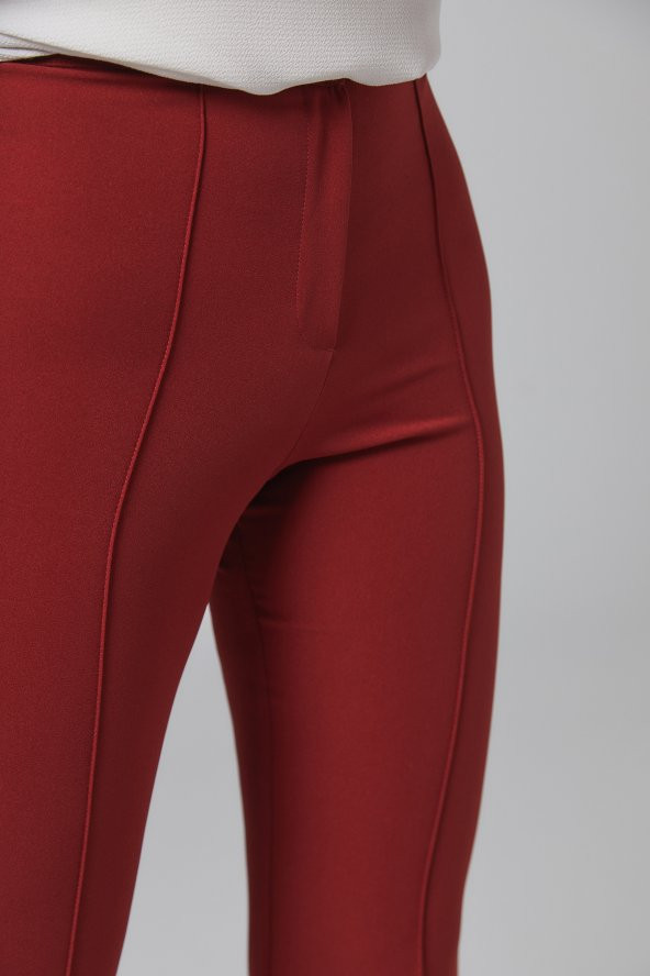 BAYAN İSPANYOL PAÇA PANTOLON,SORALLİNE,1691,KİREMİT - 8