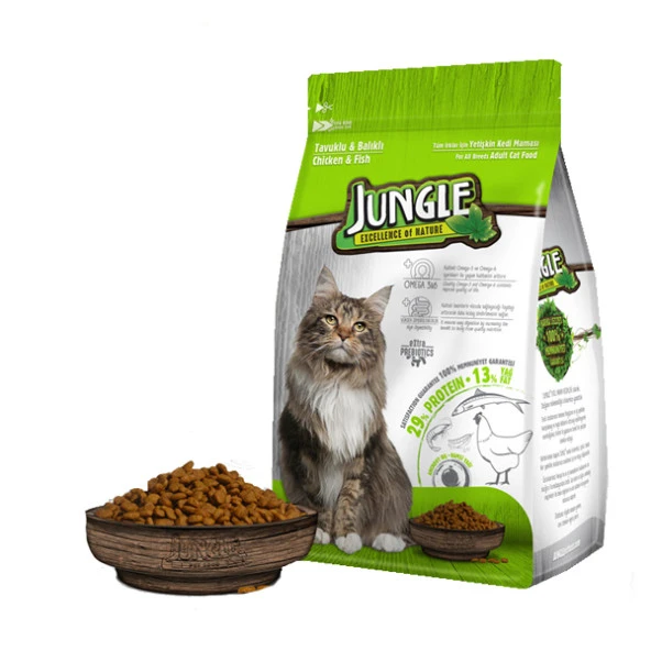 Jungle 500 Gr Tavuk-Balık Yetişkin Kedi Maması Skt:01/2025