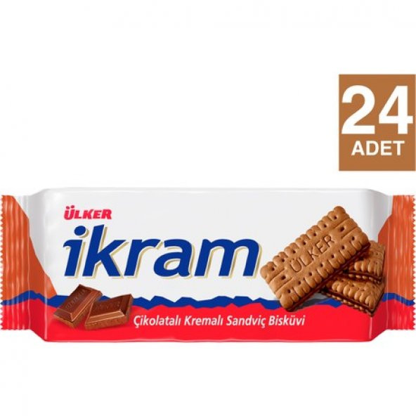 ÜLKER İKRAM KAKAO KREMALI BİSKÜVİ*24 - 1