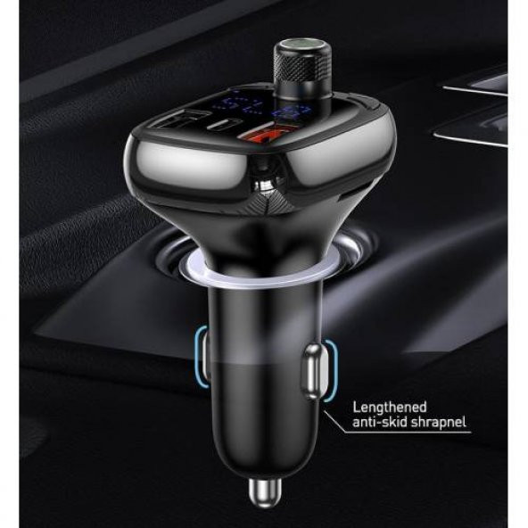 Orjinal Baseus 5A Araç Şarjı 36W QC 4 Bluetooth Araç Kiti Bluetooth FM Transmitter Araç Müzik kit - 5
