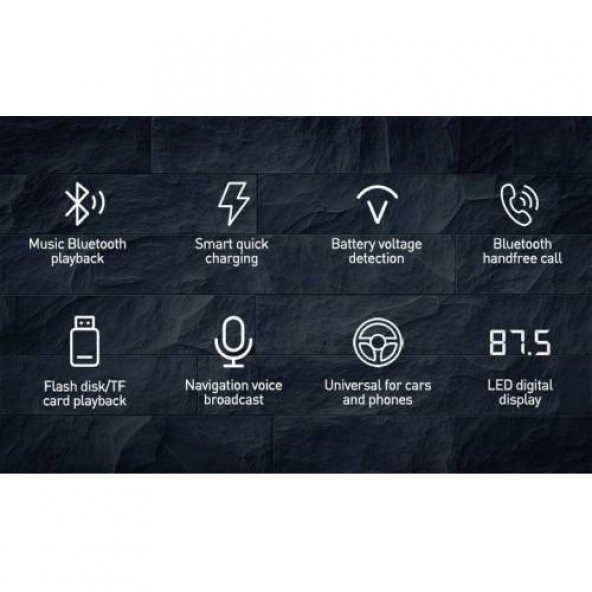 Orjinal Baseus 5A Araç Şarjı 36W QC 4 Bluetooth Araç Kiti Bluetooth FM Transmitter Araç Müzik kit - 8