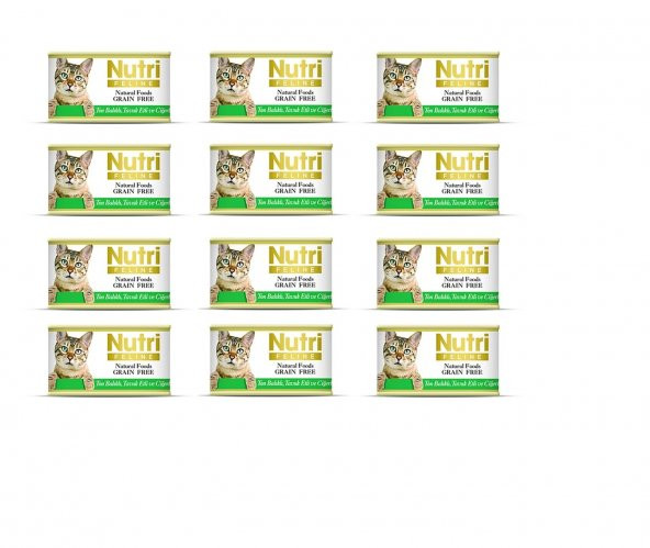 Nutri Feline Ton Balık Tavuk Ciğerli Tahılsız Kedi Kons. 12 x 85 Gr