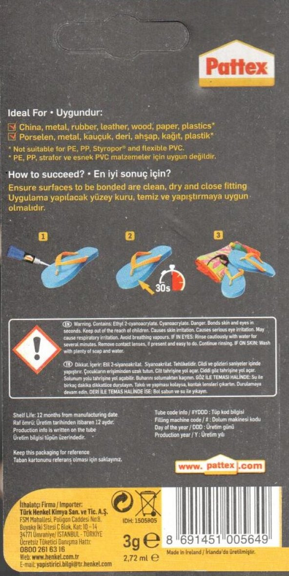Pattex Ultra GeL Japon Yapıştırıcı 3gr - 2