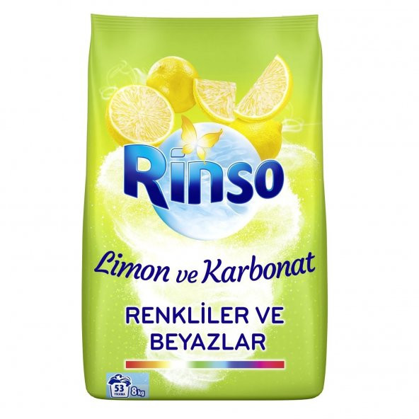 Rinso Limon ve Karbonat Renkli ve Beyazlar Çamaşır Deterjanı 8 KG