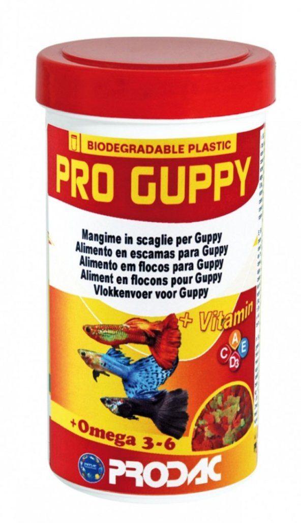 Prodac Pro Guppy Lepistes Balıkları İçin Özel Pul Yem 250 Ml