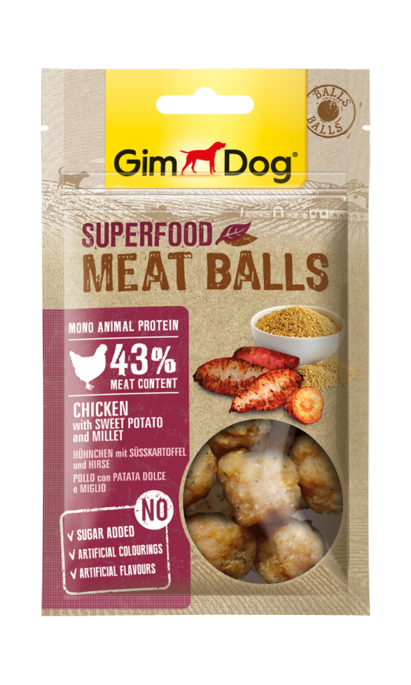 Gimdog Meatballs Tatlı Patates Darı Ve Tavuk Etli Köpek Ödülü 70 gr