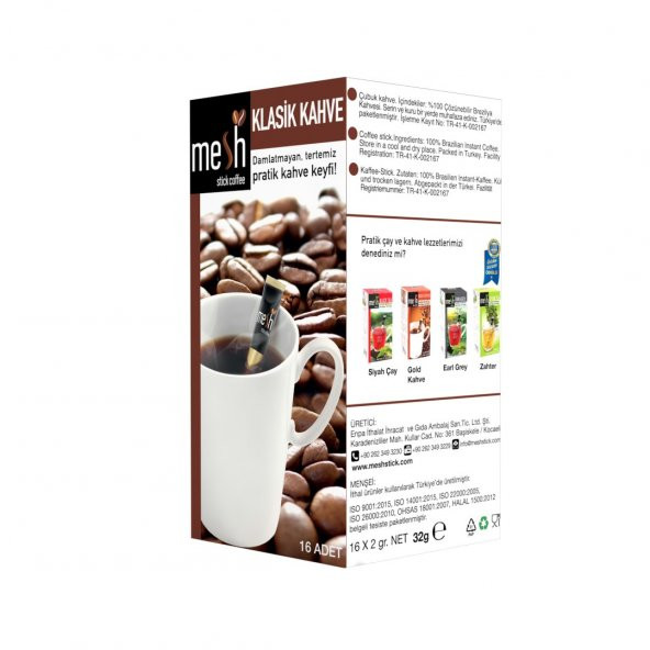 Mesh Stick Coffee Klasik Kahve 16 Adet Damlatmayan, Tertemiz Pratik Kahve Keyfi - 3