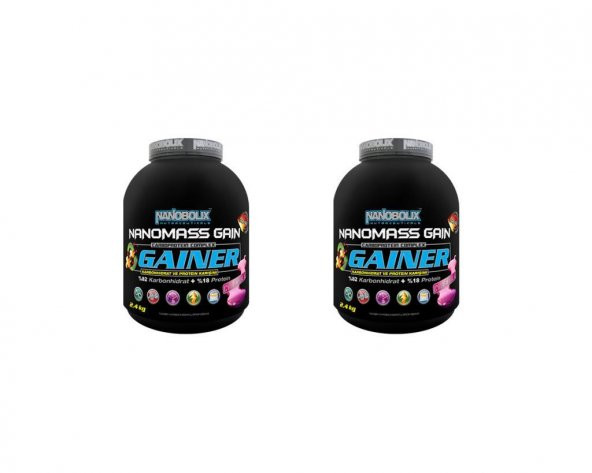 Nanobolix Nanomass Gain Gainer Karbonhidrat 2,4 kg Çilekli 2 li Paket