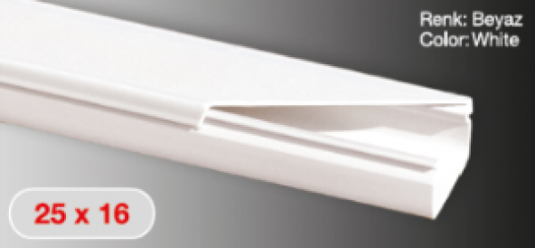 Sert Plastik 25X16 Kablo Kanalı 2 Mt - 2