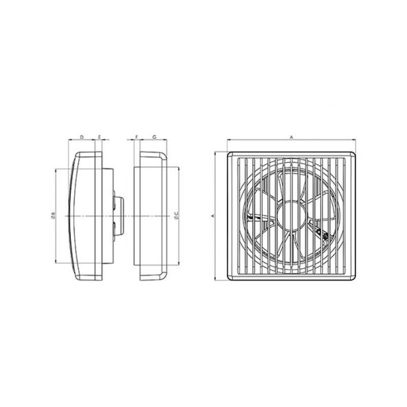 Aircol 150C MP Cam ve Duvar Tipi Aspiratör Mekanik Panjurlu - 2