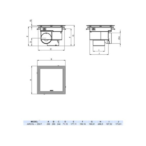 Aircol 250 F Tavan Tipi Aspiratör - 2