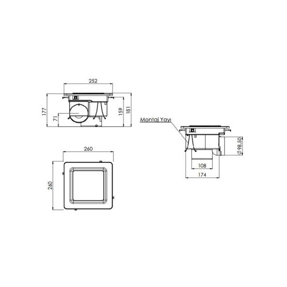 Aircol 250 T Tavan Tipi Aspiratör - 2