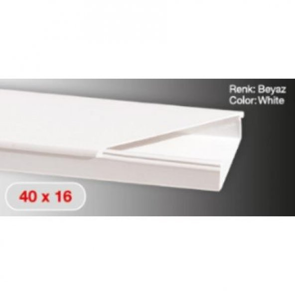 Sert Plastik 40X16 Kablo Kanalı 84 Mt - 2