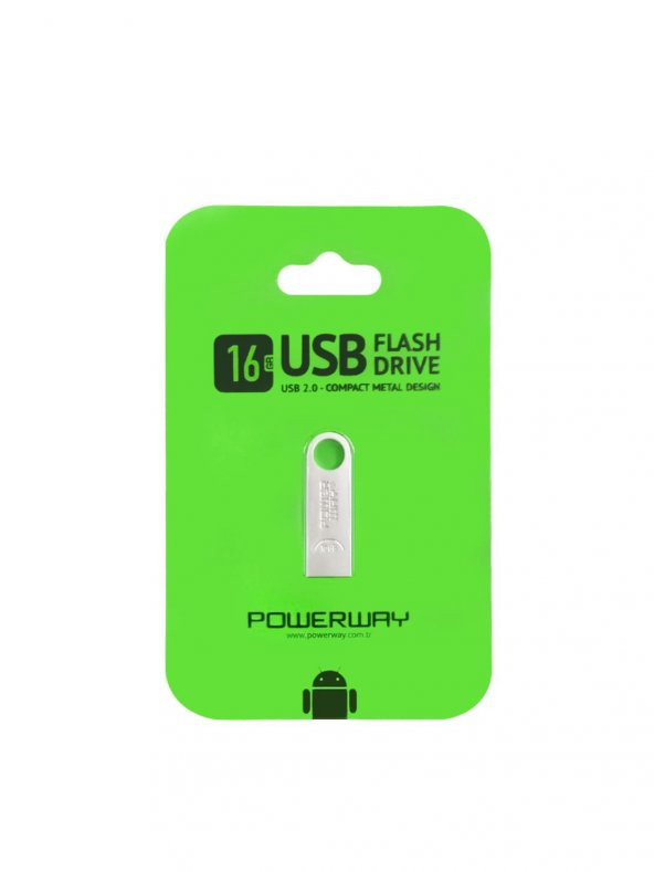 POWERWAY 16 GB METAL USB BELLEK