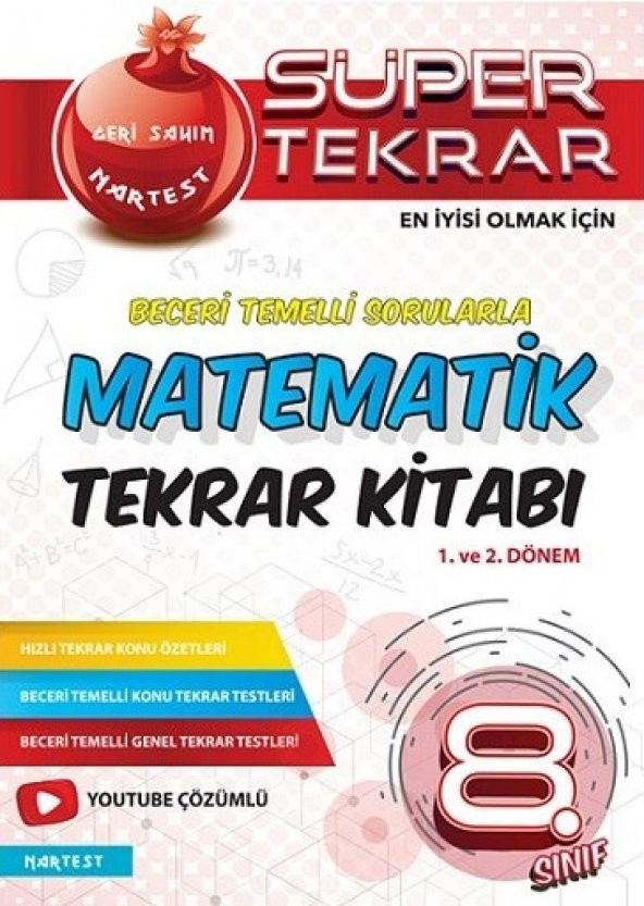 Nartest 8. Sınıf Matematik Süper Tekrar Kitabı