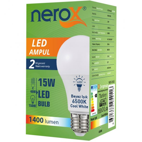 NEROX LED AMPUL A70 15W BEYAZ IŞIK E27 NRX-F605 - 3