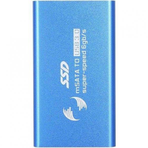 Datapower TCH-MST806-M 1.8" Msata SSD USB 3.0 HDD Kutusu Mavi